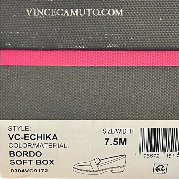 Vince Camuto Women's Echika Leather Platform Lug Loafers Bordeaux Size 7.5 New - Picture 10 of 11